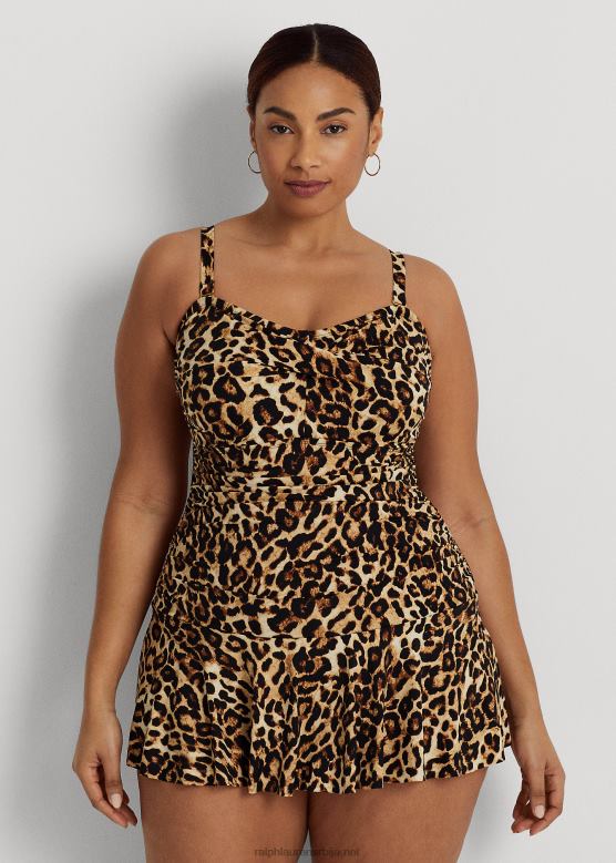 Жене Ralph Lauren принт тордирани бандо са сукњом једноделни V2V444585 браон