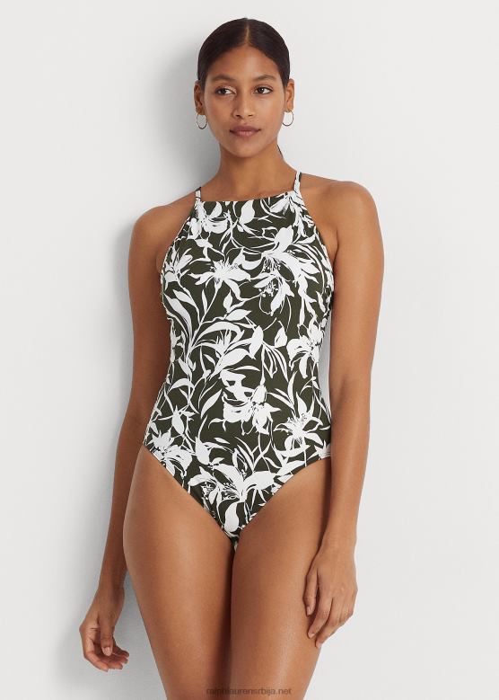 Жене Ralph Lauren једноделни цветни са високим изрезом V2V449440 маслина