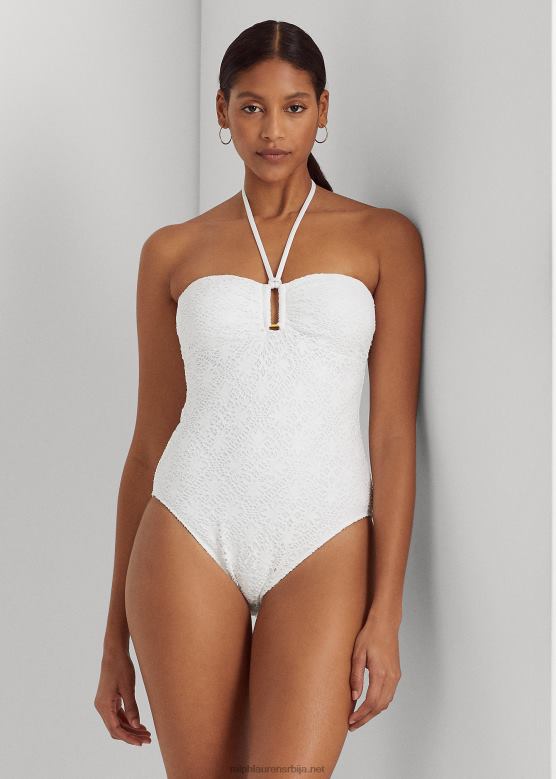 Жене Ralph Lauren хеклани прстен-предњи бандо једноделни V2V449453 бео