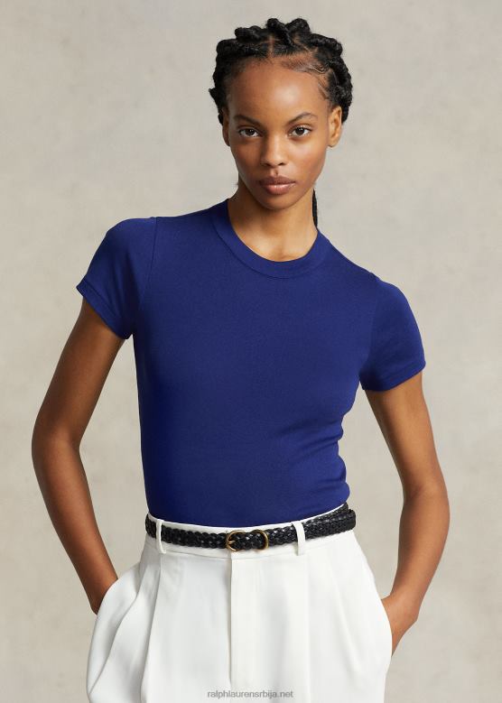 Жене Ralph Lauren ребраста памучна мајица V2V442877 пасти краљевски