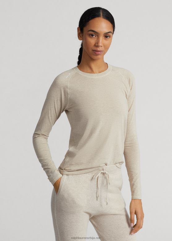 Жене Ralph Lauren мајица дугих рукава од дреса V2V443715 песак хеатхер
