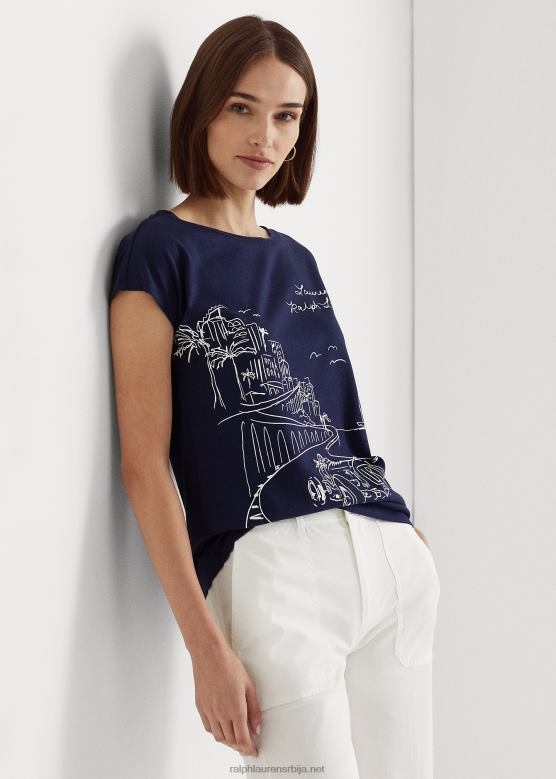 Жене Ralph Lauren мајица са графичким дресом V2V443972 префињена морнарица