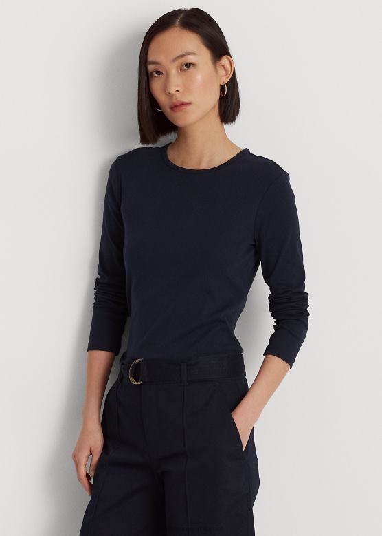 Жене Ralph Lauren топ дугих рукава од мешавине памука V2V444240 морнарица
