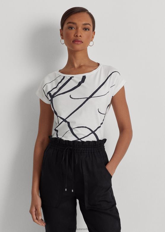 Жене Ralph Lauren топ од мешавине памука са логом V2V444246 бео