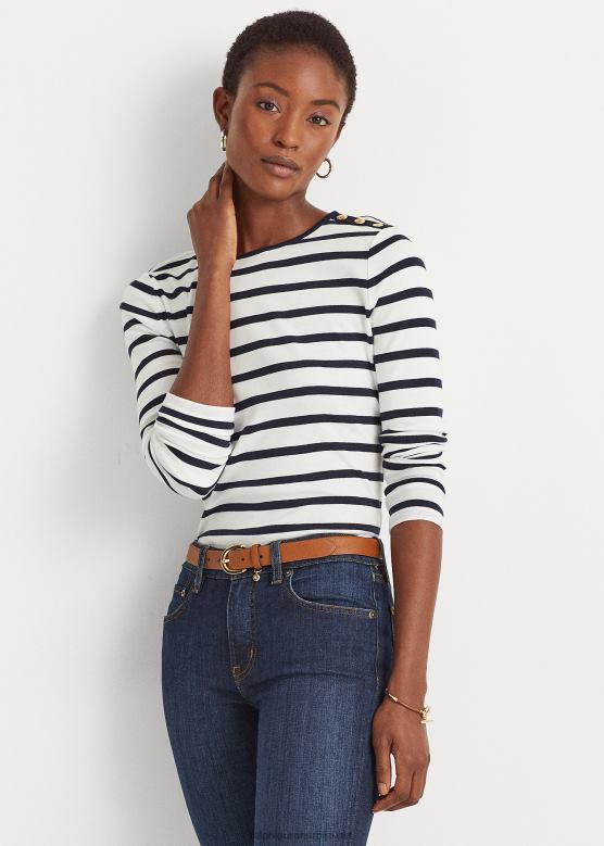 Жене Ralph Lauren пругасти горњи део преко рамена V2V444269