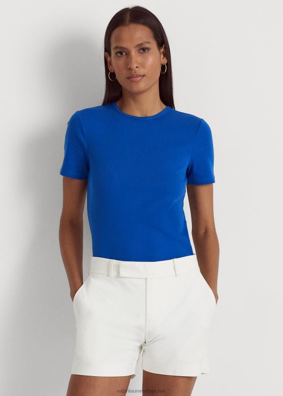 Жене Ralph Lauren растезљива памучна мајица V2V444322 плави сатурн