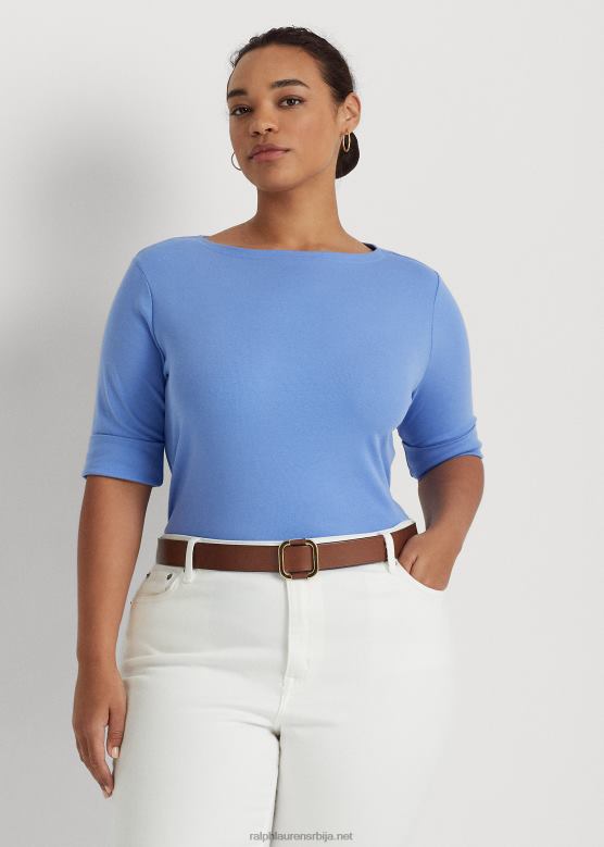 Жене Ralph Lauren топ од мешавине памука V2V444636 плава магла