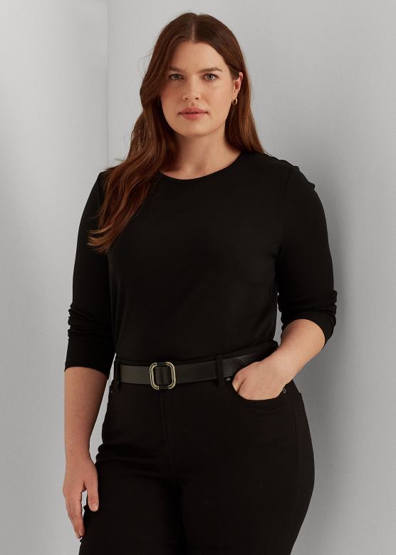 Жене Ralph Lauren растезљива мајица дугих рукава V2V444731 црн