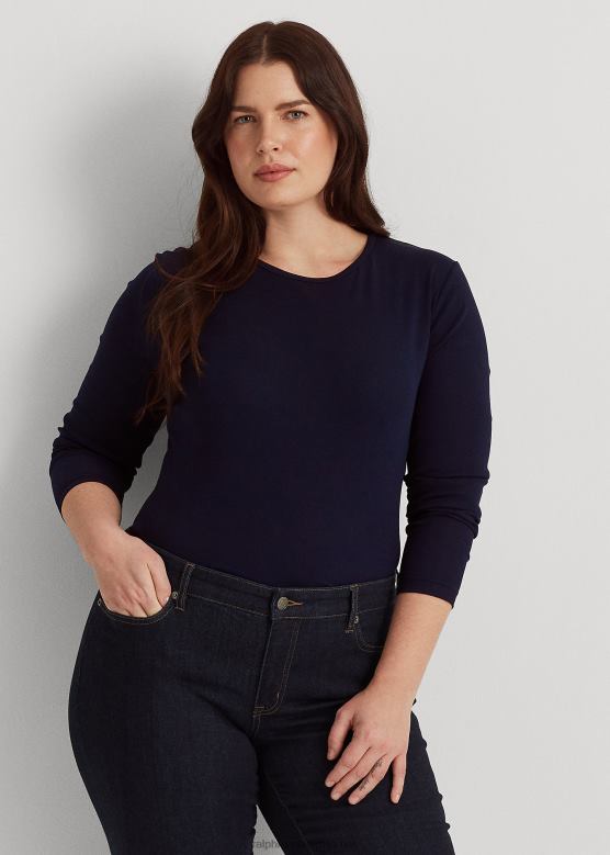 Жене Ralph Lauren растезљива мајица дугих рукава V2V444732 морнарица