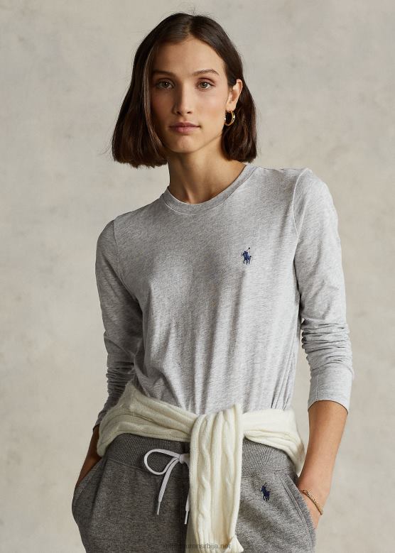 Жене Ralph Lauren мајица дугих рукава од памучног дреса V2V444746 калдрма вријеска