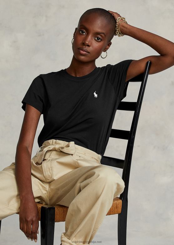 Жене Ralph Lauren памучна мајица са округлим изрезом V2V444749 црн