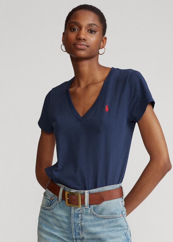 Жене Ralph Lauren Мајица од памучног дреса с в-изрезом V2V449492