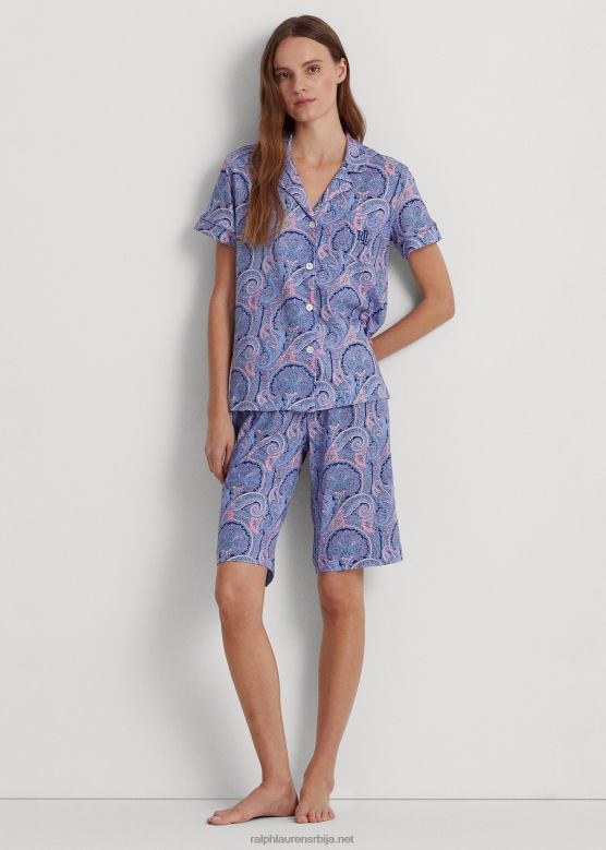Жене Ralph Lauren Паислеи сет од мешавине памука V2V443971 плави пејсли