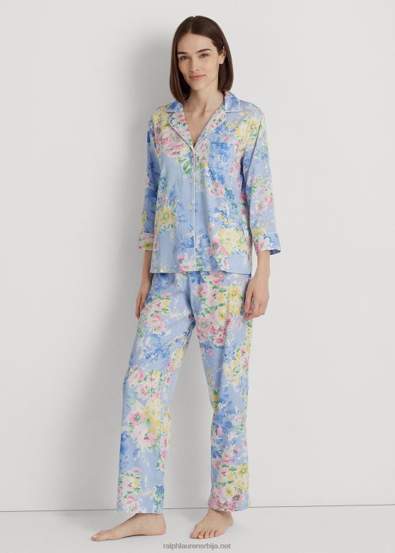 Жене Ralph Lauren цветни сатенски сет за спавање V2V444130 плави цветни