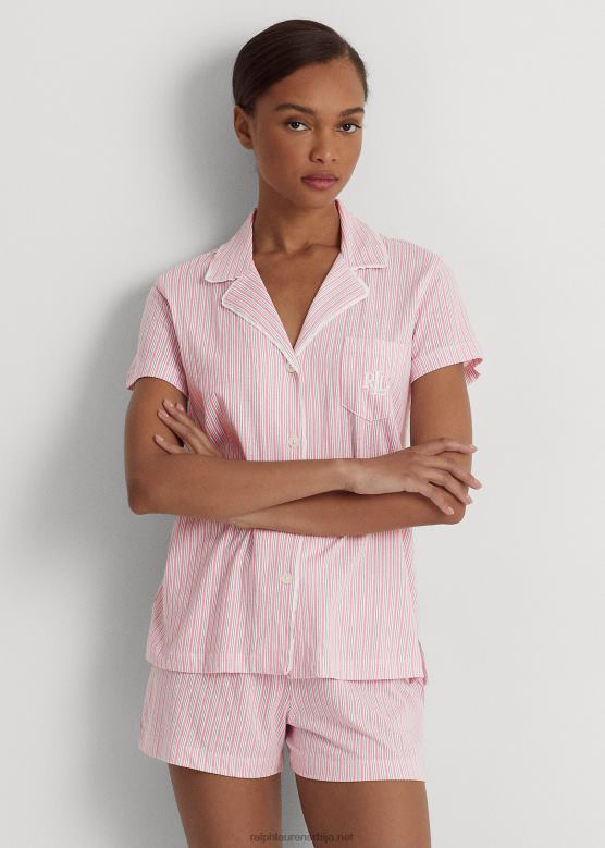 Жене Ralph Lauren пругасти дрес боксер комплет за спавање V2V444147 ружичаста пруга