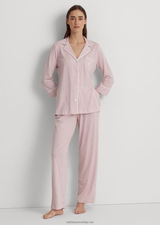 Жене Ralph Lauren пругасти дрес за спавање V2V444148 ружичаста пруга