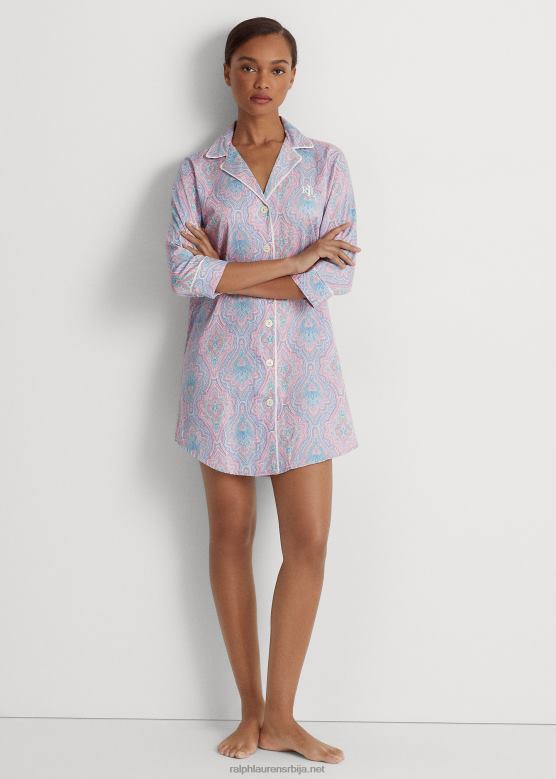 Жене Ralph Lauren Паислеи сатеен кошуља за спавање V2V444149 пејзли