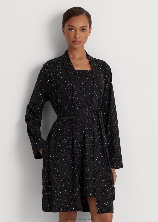 Жене Ralph Lauren сет огртача и мајице од дреса на точкице V2V444153 црна тачка
