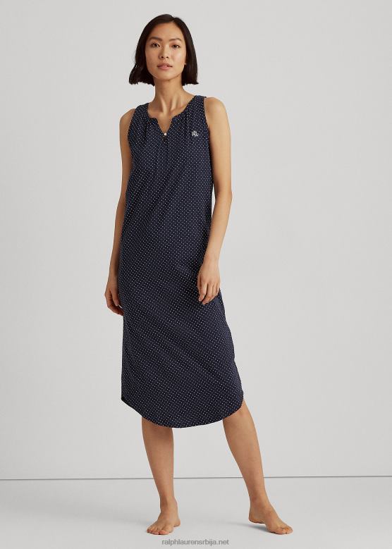 Жене Ralph Lauren балетска спаваћица без рукава на точкице V2V444217 морнарска тачка