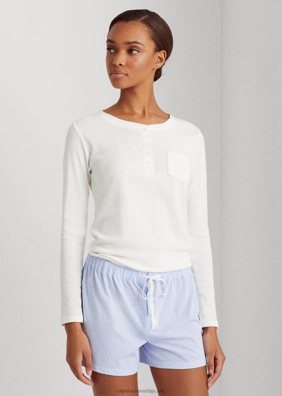 Жене Ralph Lauren пругаста памучна мешавина спава кратко V2V444221 плава трака