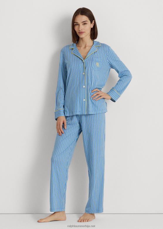 Жене Ralph Lauren пругасти дрес за спавање V2V444480 плава трака