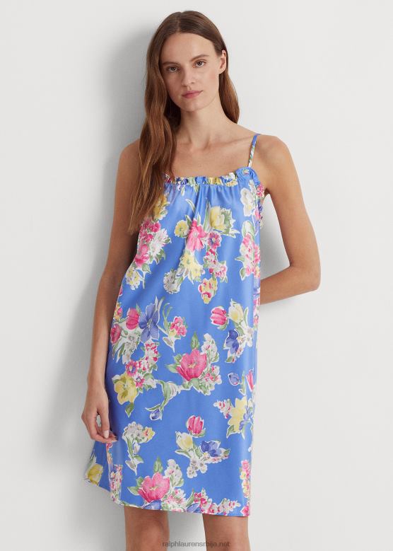 Жене Ralph Lauren спаваћица без рукава са цветним сатеном V2V449416 плави цветни
