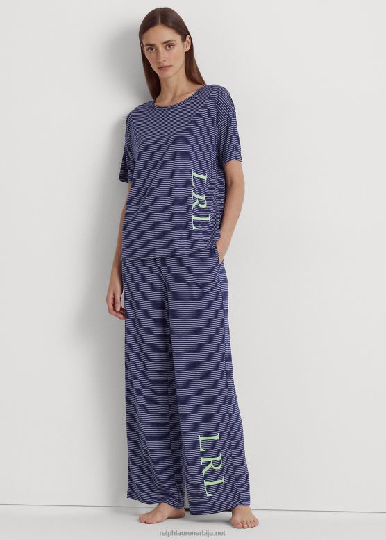 Жене Ralph Lauren пиџама од дреса са логотипом V2V449418 морнарска трака