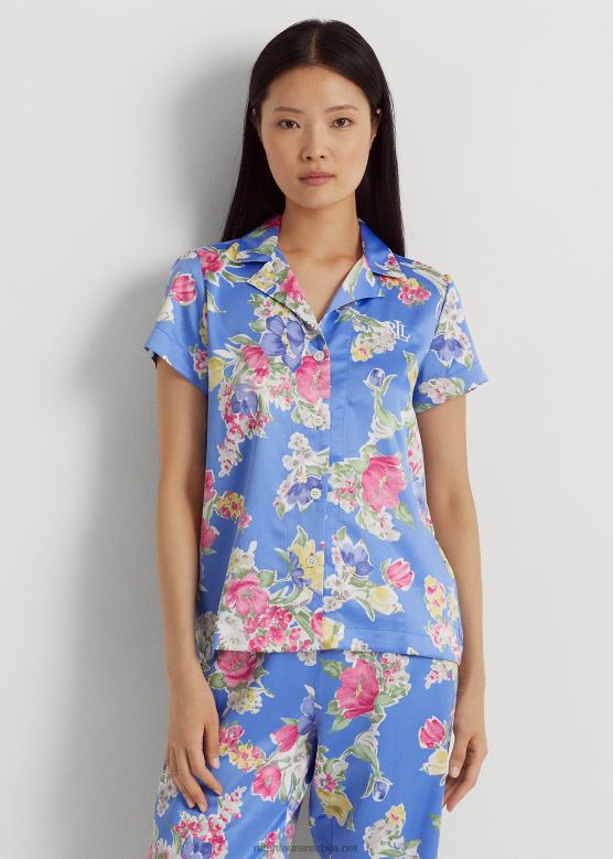 Жене Ralph Lauren цветни сатенски сет за спавање V2V449421 плави цветни