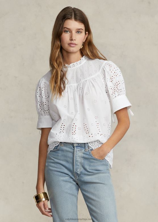 Жене Ralph Lauren памучни горњи део са ушицом V2V442968 бео