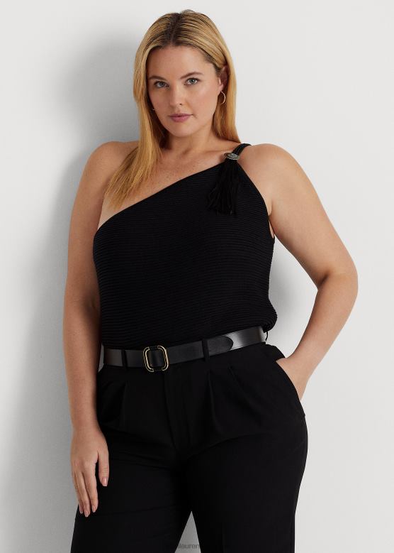 Жене Ralph Lauren топ од мешавине памука на једно раме V2V444769 црн