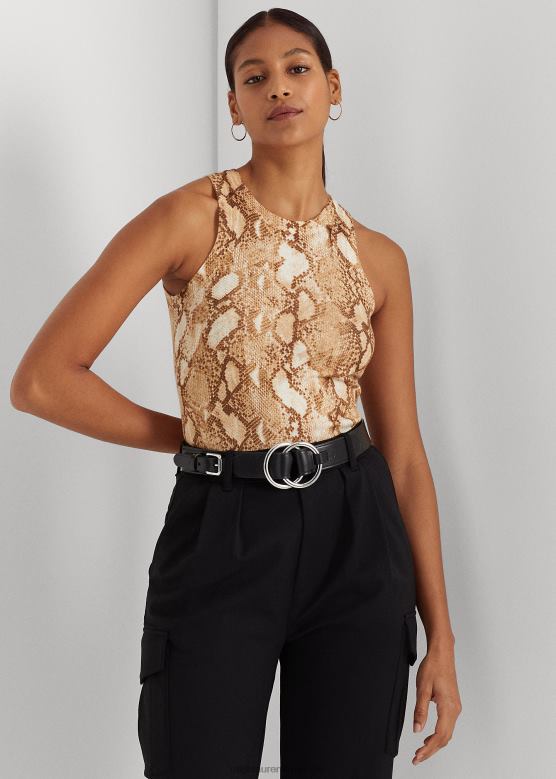 Жене Ralph Lauren мајица без рукава од мешавине памука са принтом змијске коже V2V444896 крем мулти