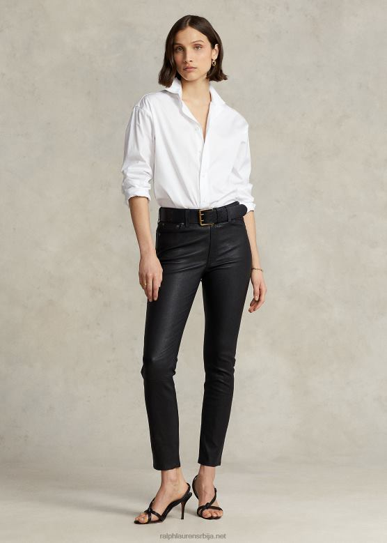 Жене Ralph Lauren кожне уске панталоне са 5 џепова V2V443279 црн