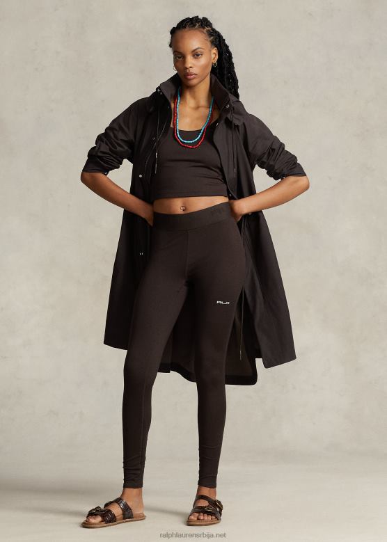 Жене Ralph Lauren растезљиве хеланке са понављањем логотипа V2V443070 старинско браон