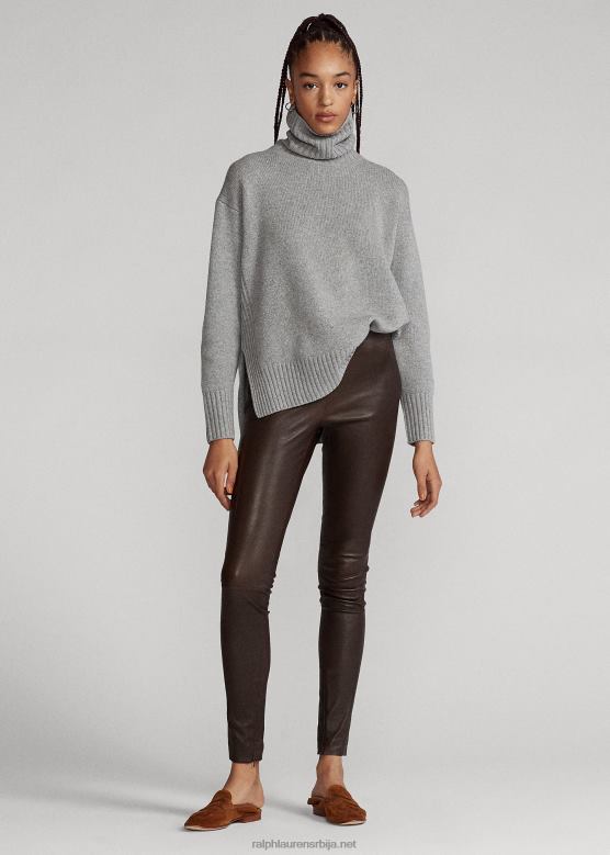 Жене Ralph Lauren кожне уске панталоне V2V443345 тамна буква