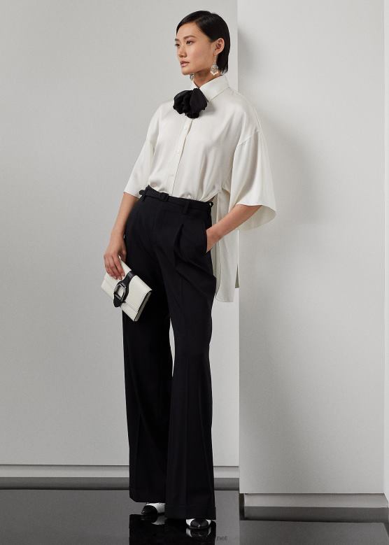 Жене Ralph Lauren ацклие вунене панталоне од габардина V2V443530 црн