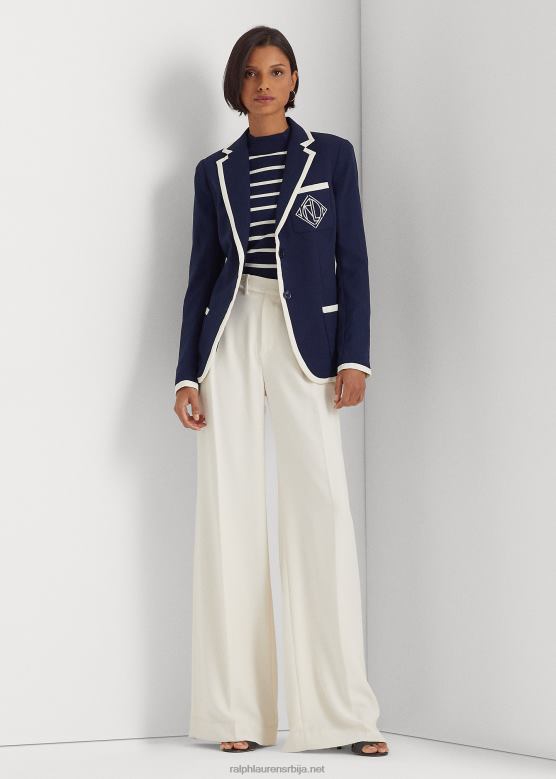 Жене Ralph Lauren плисиране панталоне широких џоржета V2V444045 крема од маскарпонеа