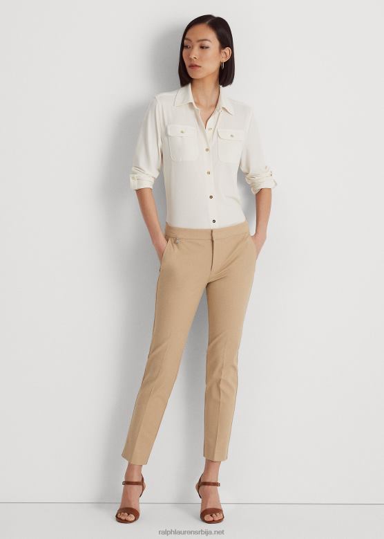 Жене Ralph Lauren растезљиве памучне уске панталоне V2V444168 бреза тан