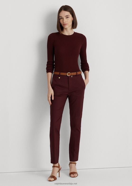 Жене Ralph Lauren двостране памучне памучне панталоне V2V444177 винтаге бордо
