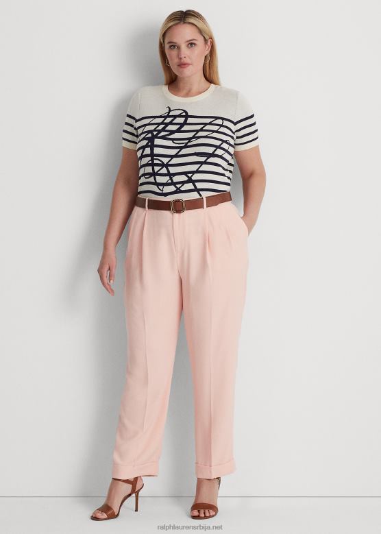 Жене Ralph Lauren плисиране двостране панталоне од жоржета V2V444612 светло розе