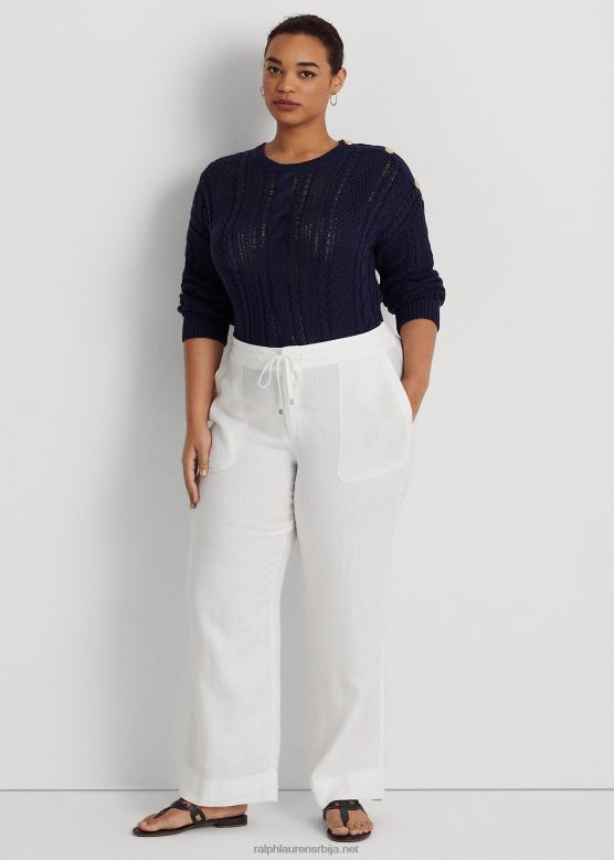 Жене Ralph Lauren ланене панталоне за вучу V2V444637 бео