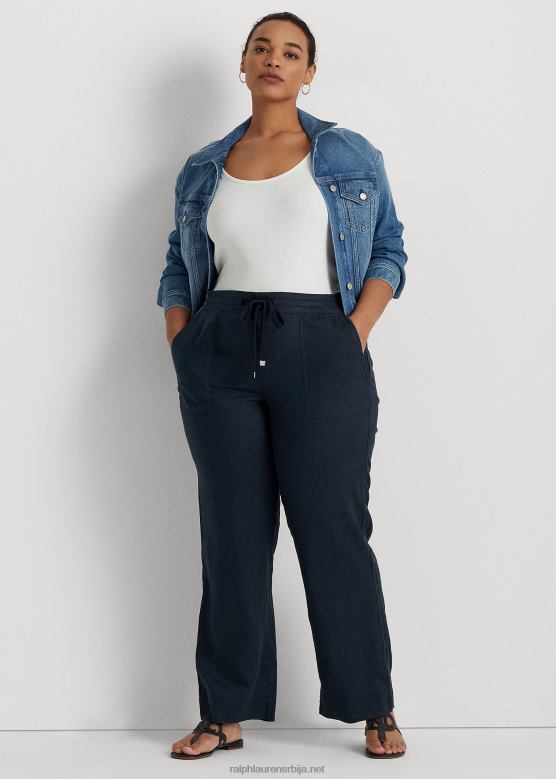 Жене Ralph Lauren ланене широке панталоне V2V444665 морнарица