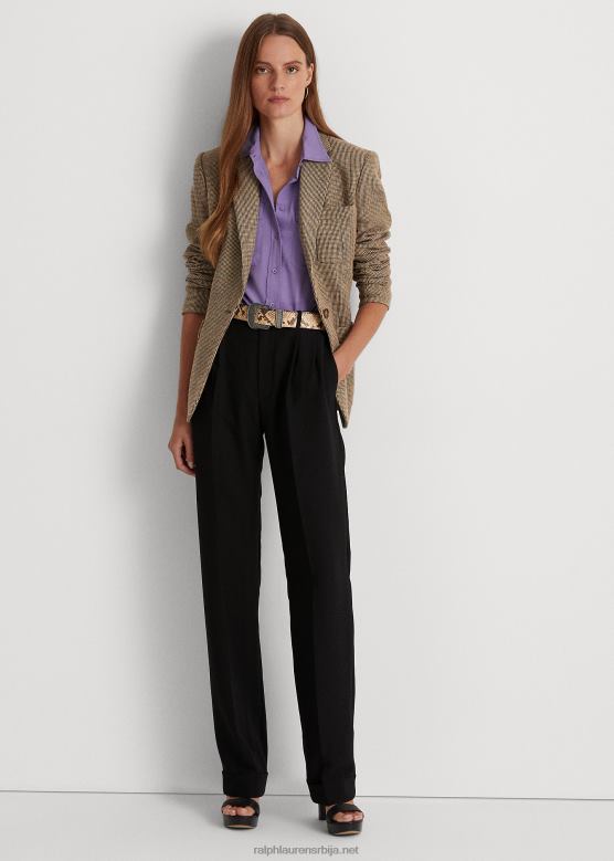 Жене Ralph Lauren плисиране креп панталоне од самура V2V444853 црн