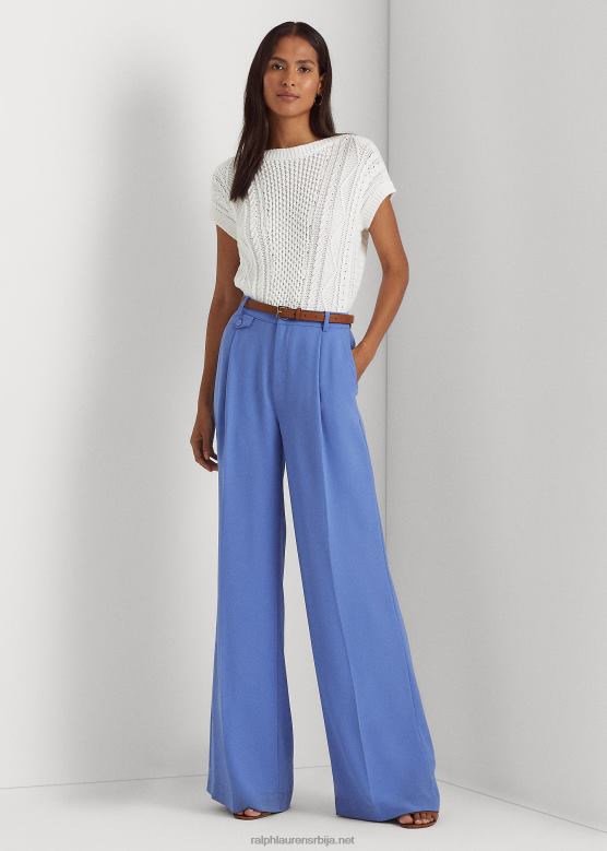 Жене Ralph Lauren плисиране панталоне од жоржета V2V444893 Нова Енглеска плава