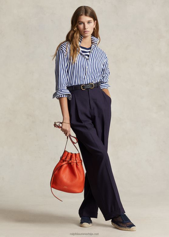 Жене Ralph Lauren равне панталоне од мешавине вуне V2V449123 морнарица