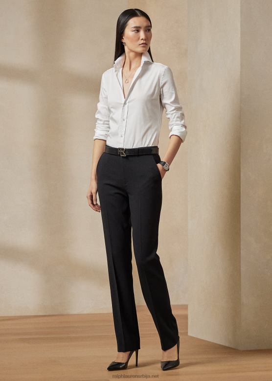 Жене Ralph Lauren сетх вунене растегљиве креп панталоне V2V449132 црн