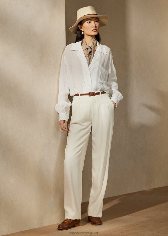 Жене Ralph Lauren ацклие вунене панталоне од габардина V2V449276 крем