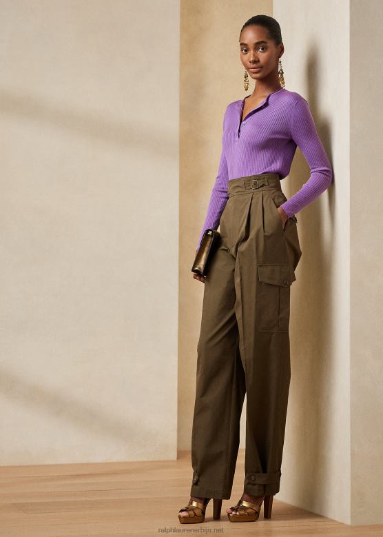 Жене Ralph Lauren аннистон памучне карго панталоне V2V449296 маслина