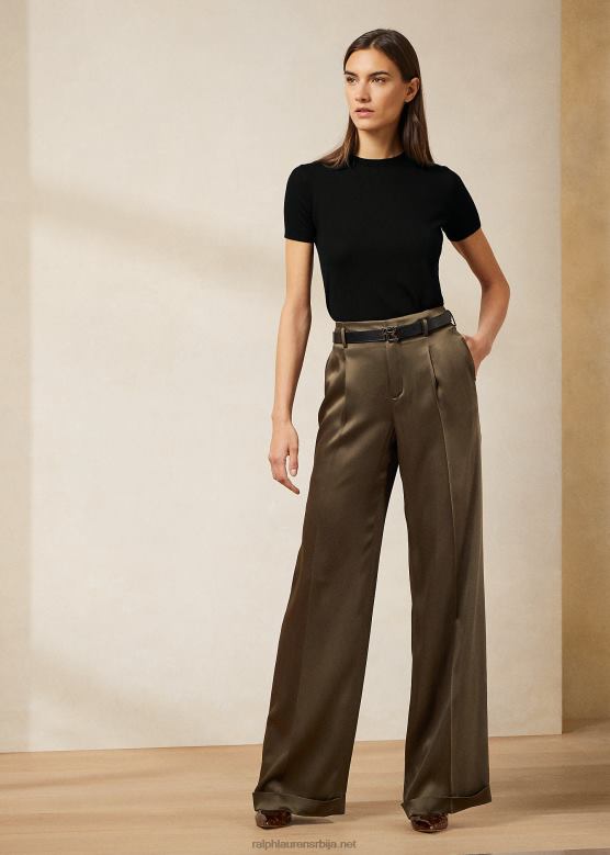 Жене Ralph Lauren ацклие хаммеред сатенске панталоне V2V449301 маслина