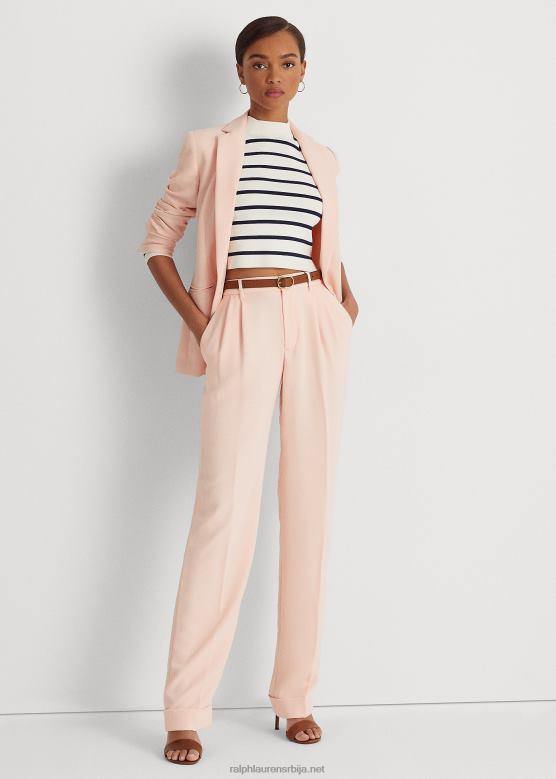 Жене Ralph Lauren плисиране двостране панталоне од жоржета V2V449427 светло розе