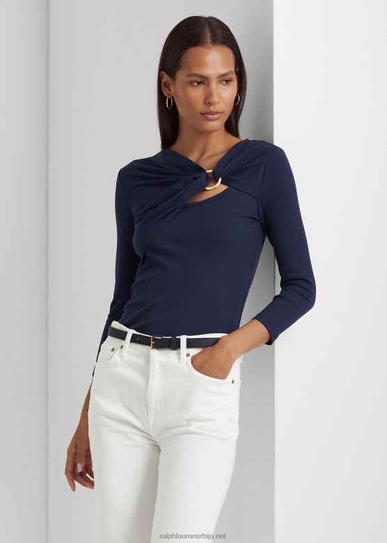 Жене Ralph Lauren прстен-предњи ребрасти врх V2V444032 префињена морнарица